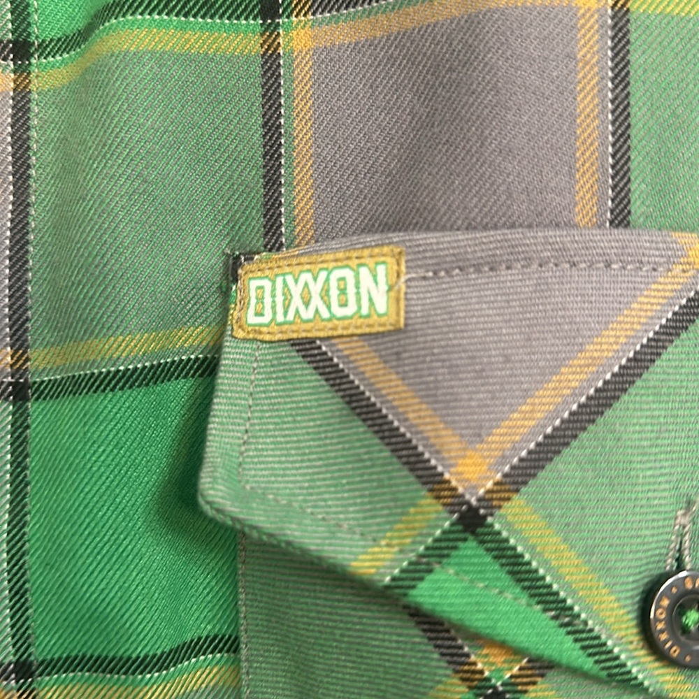 DIXXON Green and Gray Plaid Casual Button Down Shirt - Picture 2 of 4